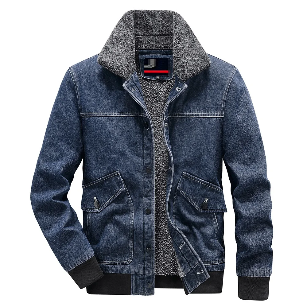 

Winter Jeans Jackets Coat Men Fleece Denim Jacket Street Wear Thick Fleece Casual Jacket Coat Men Clothing Thermal Overcoat 4xl