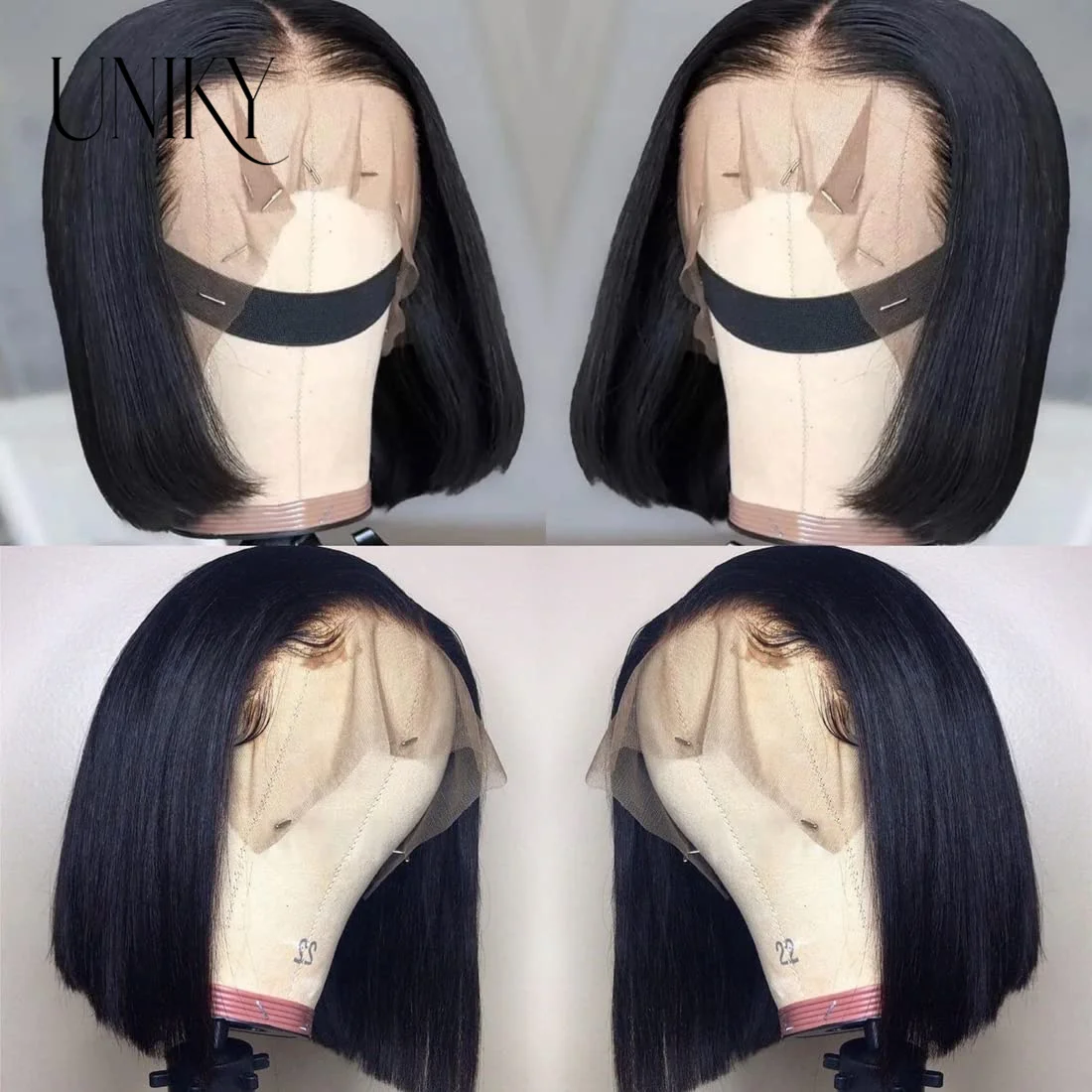 Krótka prosta peruka Bob 13x4 Lace Front Human Hair Bob Peruka Brazylijska 4x4 Lace Closure Peruka 150% Gęstość na Clearance Seal