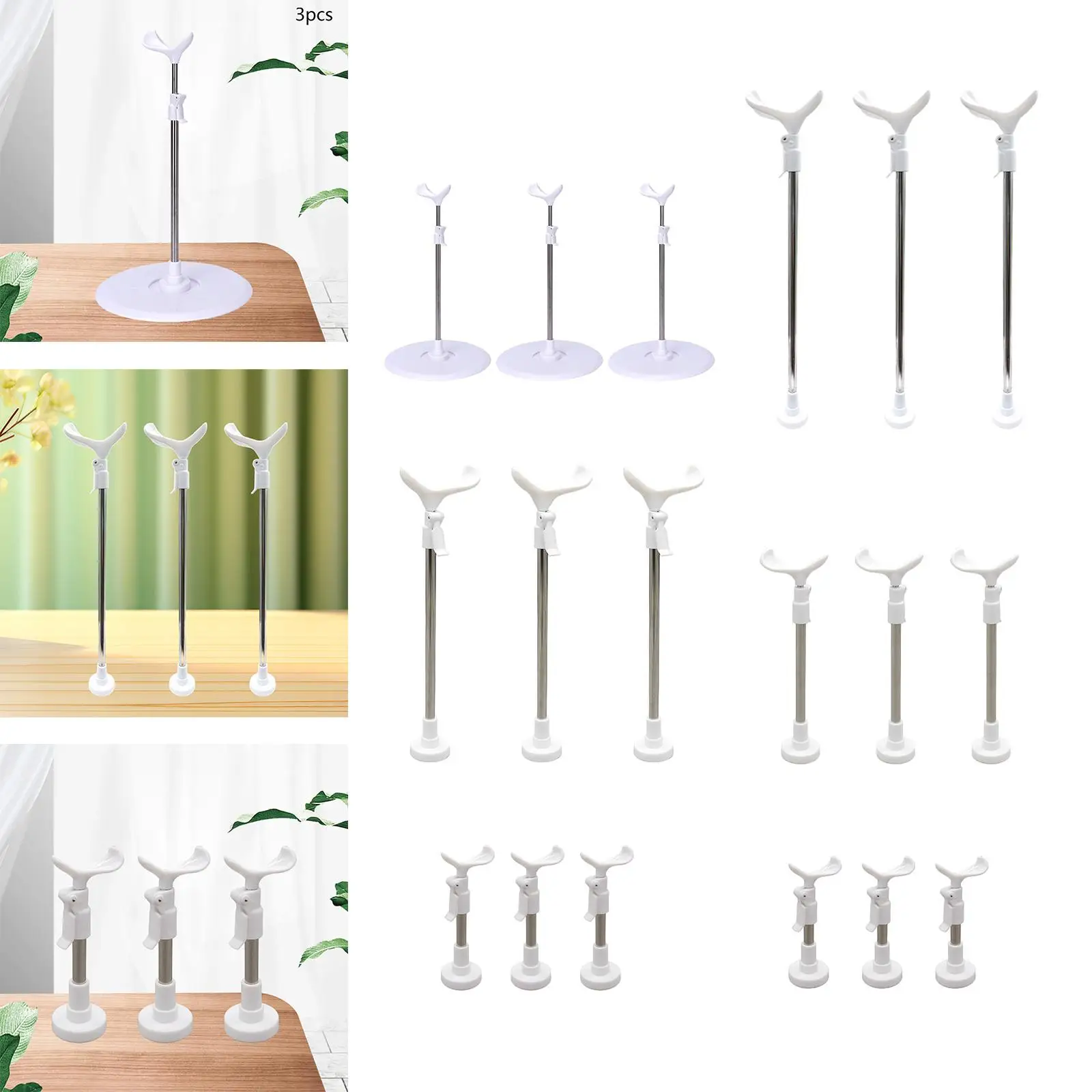 Présentoir de poupée BJD, 3 pièces, Support de modèle, accessoires polyvalents, poupée