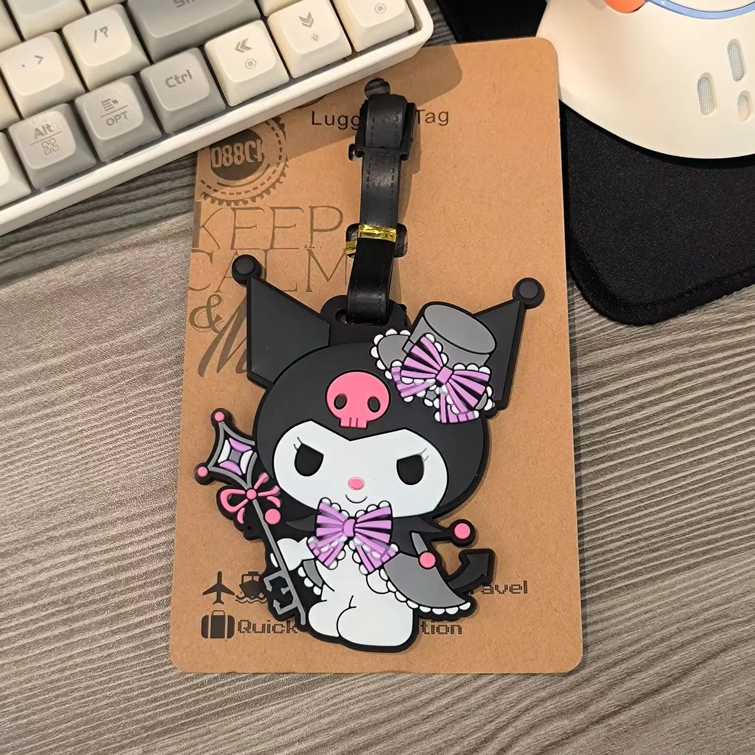 PVC Luggage Tag Cartoon Kuromi Travel Accessories Suitcase Baggage Portable Label