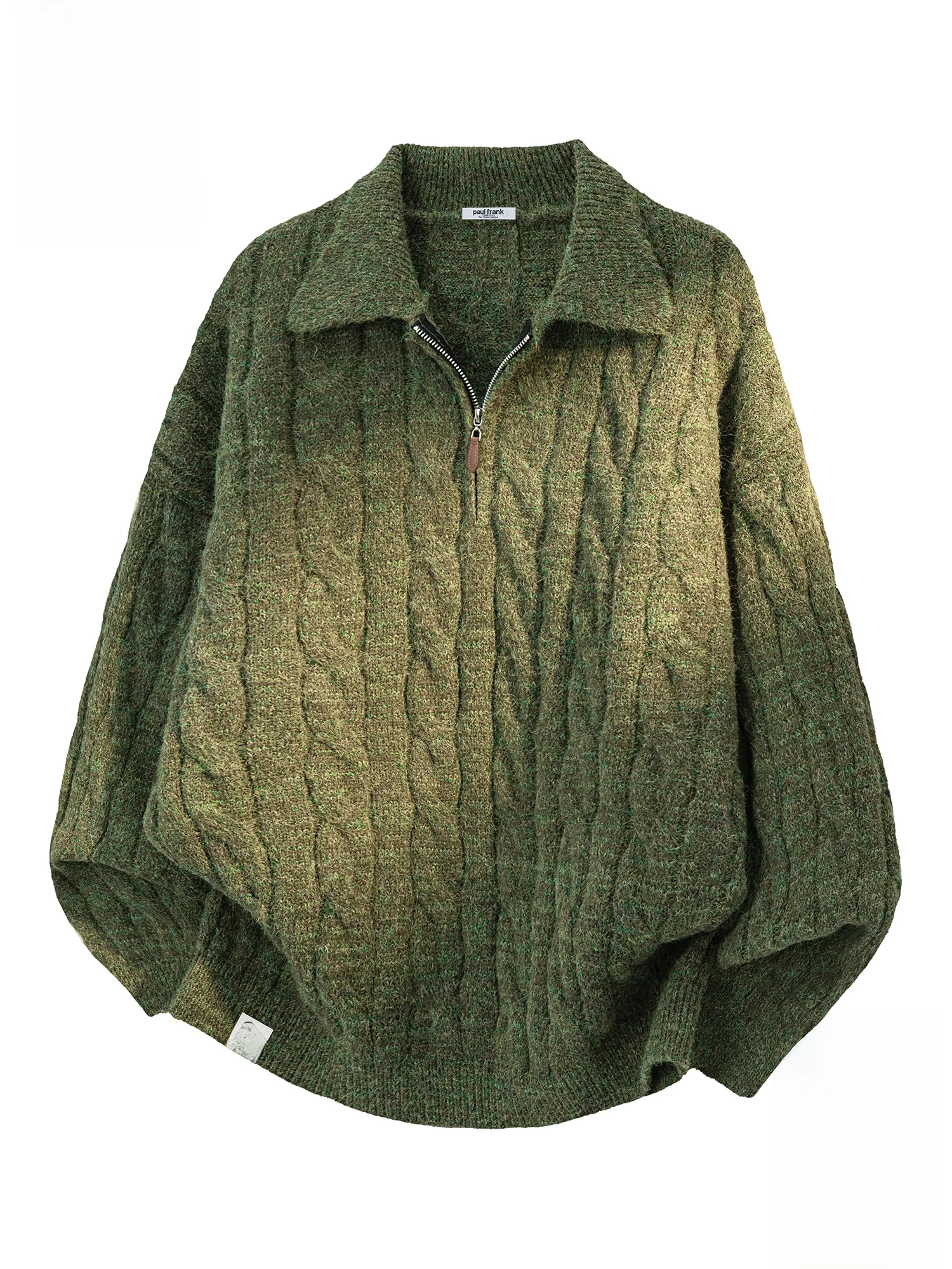 

PaulFrank Loose Fit Men's Knitted Sweater with Zipper And Cable Knit Warm Comfortable Casual Sle for Autumn Winter