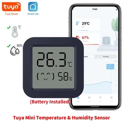 BT Temperature Humidity Sensor Mini LCD Screen Smart Tuya APP Remote Voice Control Google Thermometer Hygrometer