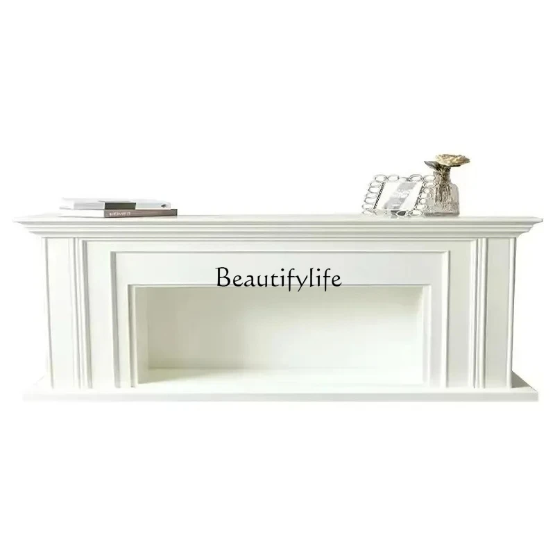 

New Solid Wood Light Luxury Fireplace TV Cabinet Living Room Simple Curio Cabinet Entrance Cabinet Storage