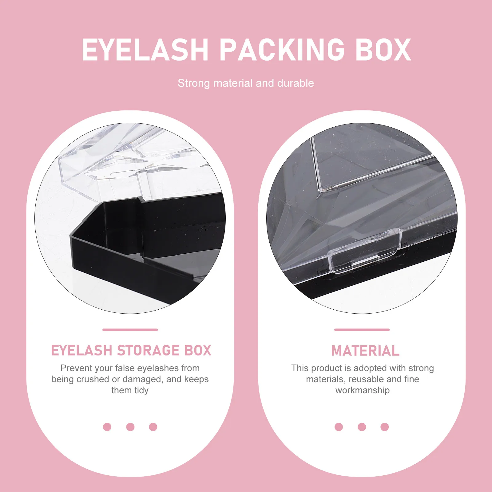 3 szt. Pudełka na sztuczne rzęsy w kształcie diamentu, delikatny pusty organizer, pojemnik na rzęsy, taca na rzęsy, narzędzie kosmetyczne do makijażu