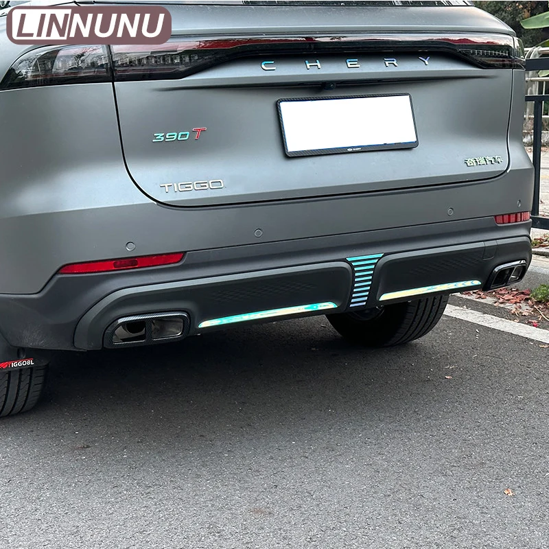 LINNUNU Black Exhaust Pipe Trim Cover For Chery Tiggo 9 2025 2026 Car Muffler End Decor Frame Accessories Four hole exhaust pipe - view 4