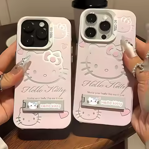 Luxury Pink Hellos Kittys Phone Case for Samsung A73 A72 A55 A54 A53 A35 A34 A33 A24 A23 A22 A15 A14 A13 4G 5G Cover with Holder