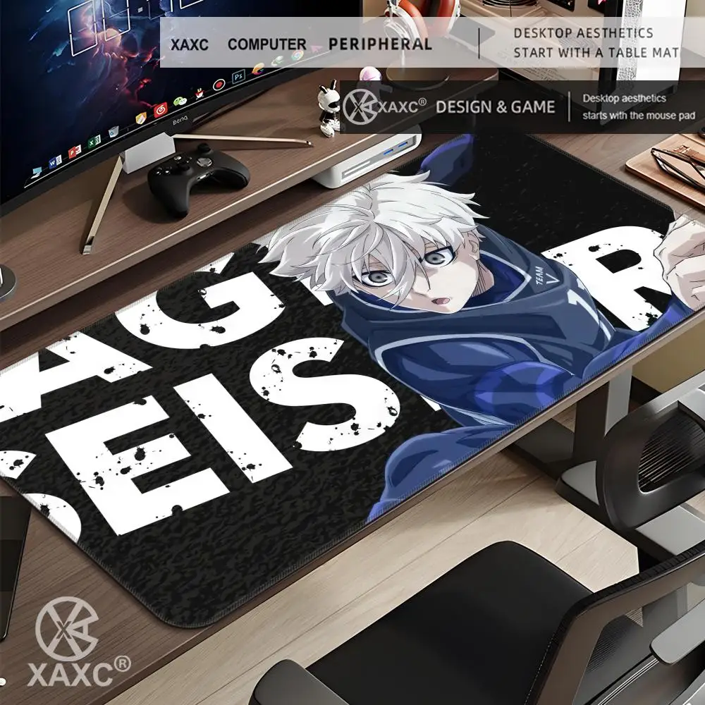 Anime B-Blue L-Lock Mouse Pad Large Keyboard Mouse Desk Pad XXL Non-Slip Rubber Gaming Mouse Pad Laptop Mouse Carpet HYBXXC