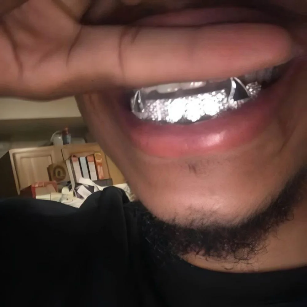 RACHELZ مختلط 8/8 أعلى أسفل مثلج خارج تشيكوسلوفاكيا حجر الأسنان الشوايات الهيب هوب لامعة الزركون الأسنان قبعات للنساء الرجال المجوهرات الأنياب هدية