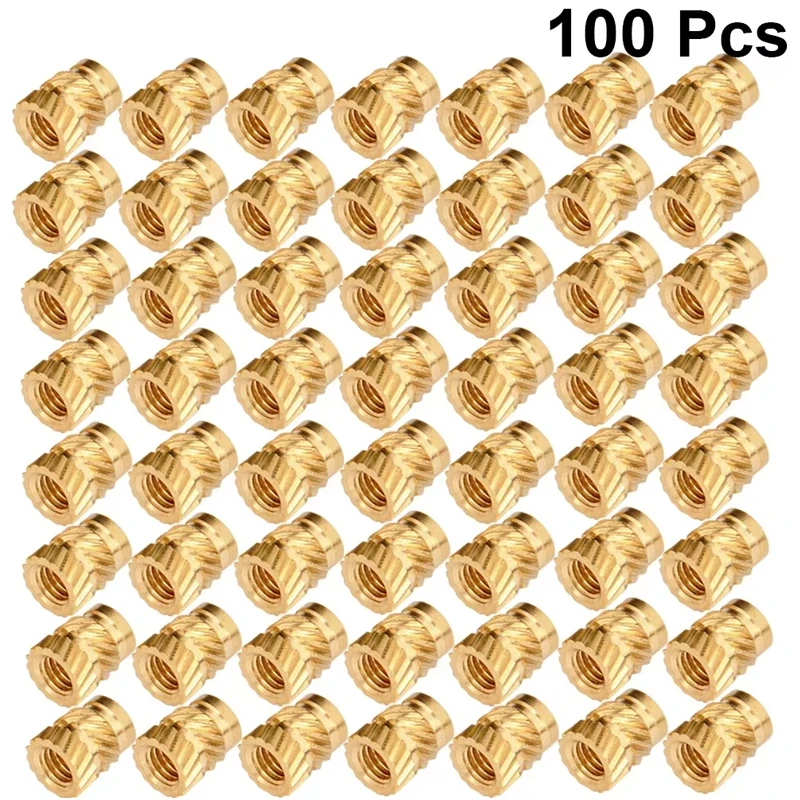 100pcs M3 Thread Knurled Brass Threaded Heat Set Heat Resistant Insert Embedment Nut for 3D Printer