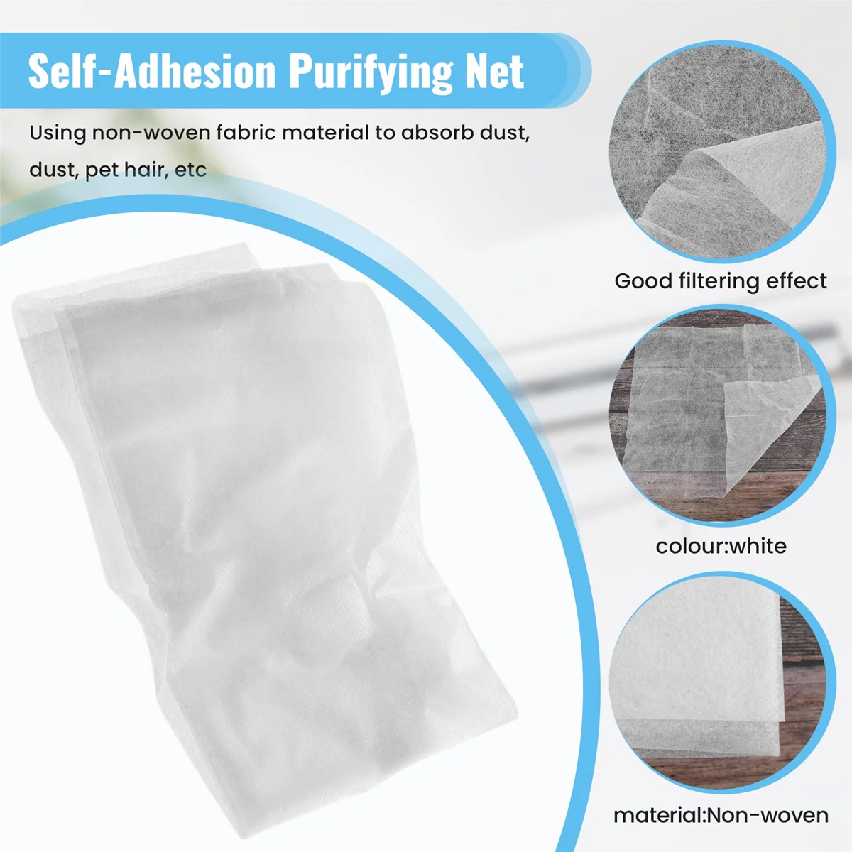 6Pcs Air Conditioning Filters Wind Outlet Cover Self-Adhesion Cuttable Air Conditioner Purifying Cotton Net 40X35cm
