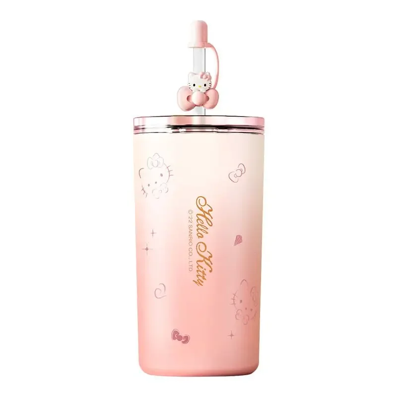 Hello Kitty cartoon cute personality creative kawaii water cup thermos cup pink girly heart high value cool new summer gift