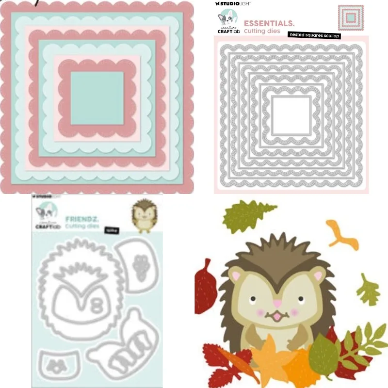 Squares Scallop Barrow Leaves Metal Cutting Dies for DIY Scrap Booking Crafts Dies Cut Stencils Maker Photo Album Template 2026