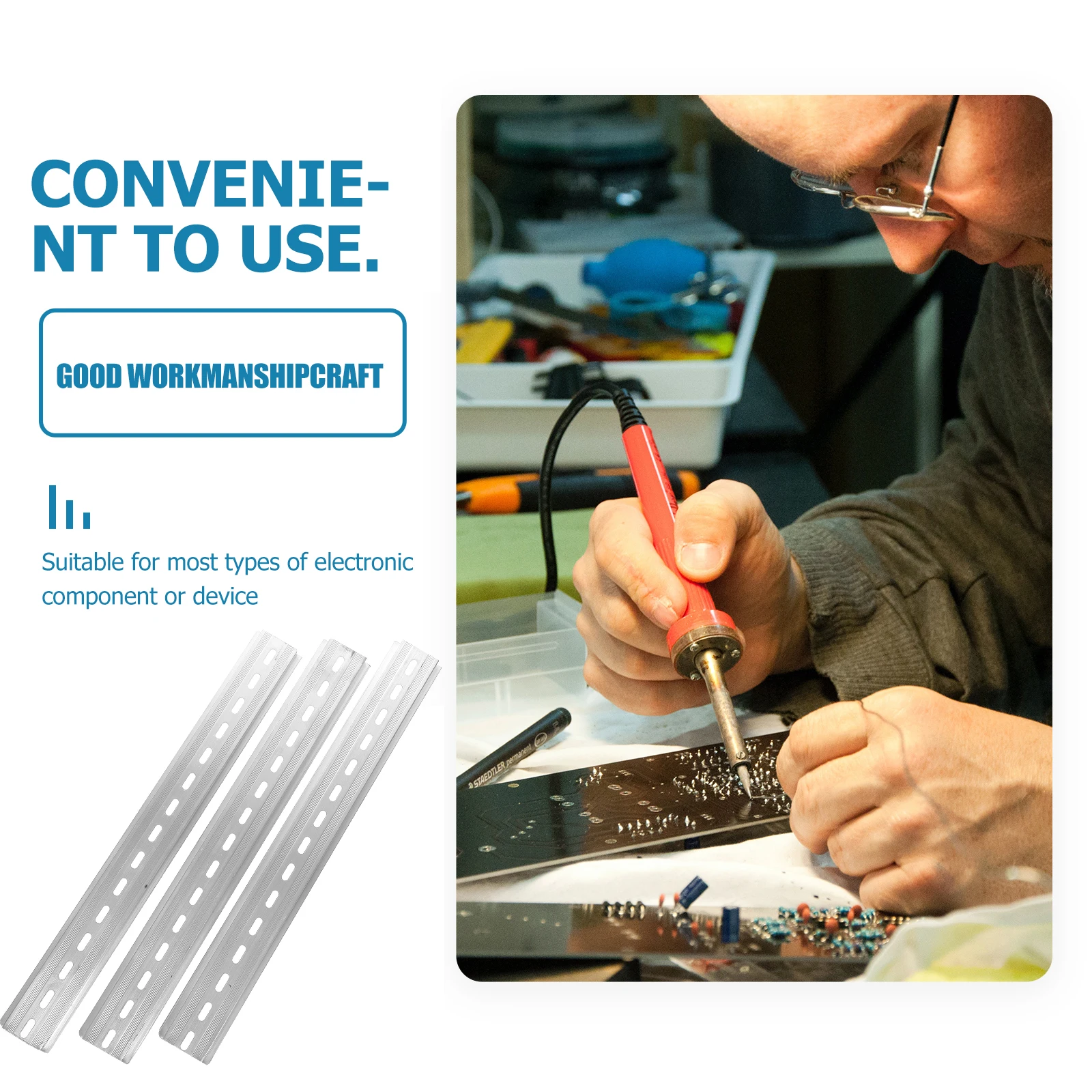 

3pcs Electrical 9 84 Inch Long 35mm Wide 7 5mm High Aluminum Lightweight Durable Din Components