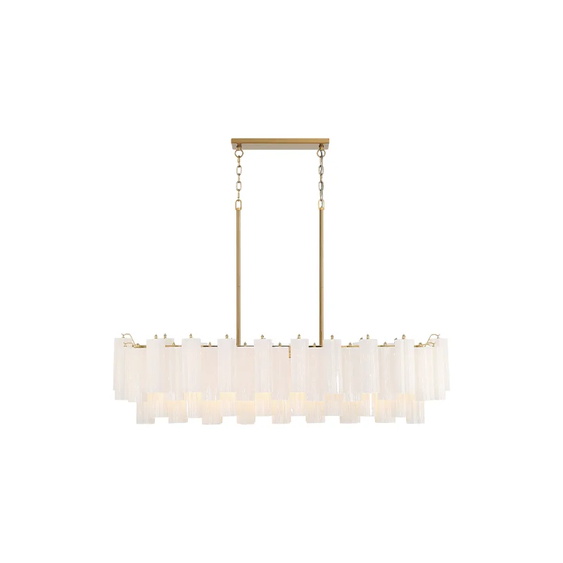 

2026 Early Spring French Design Milk White Glass Chandelier Lighting Hanging Lamps Suspension Luminaire Lampen For Dinning Room