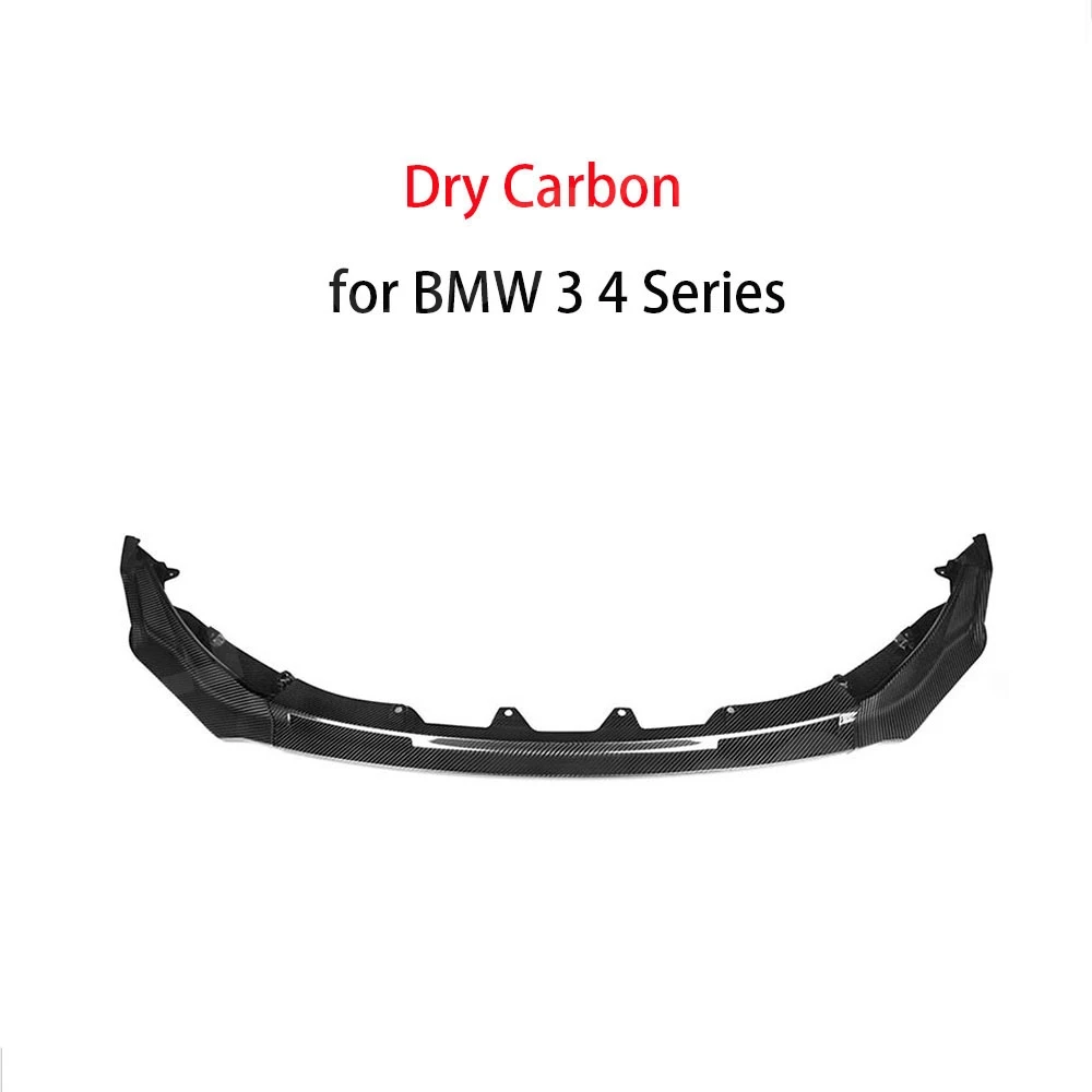 Dry Carbon Fiber Car Front Lip Bumper Splitter Spoilers 2020+ Add on V style for BMW 3 4 Series G80 G82 G83 M3 M4 Competition