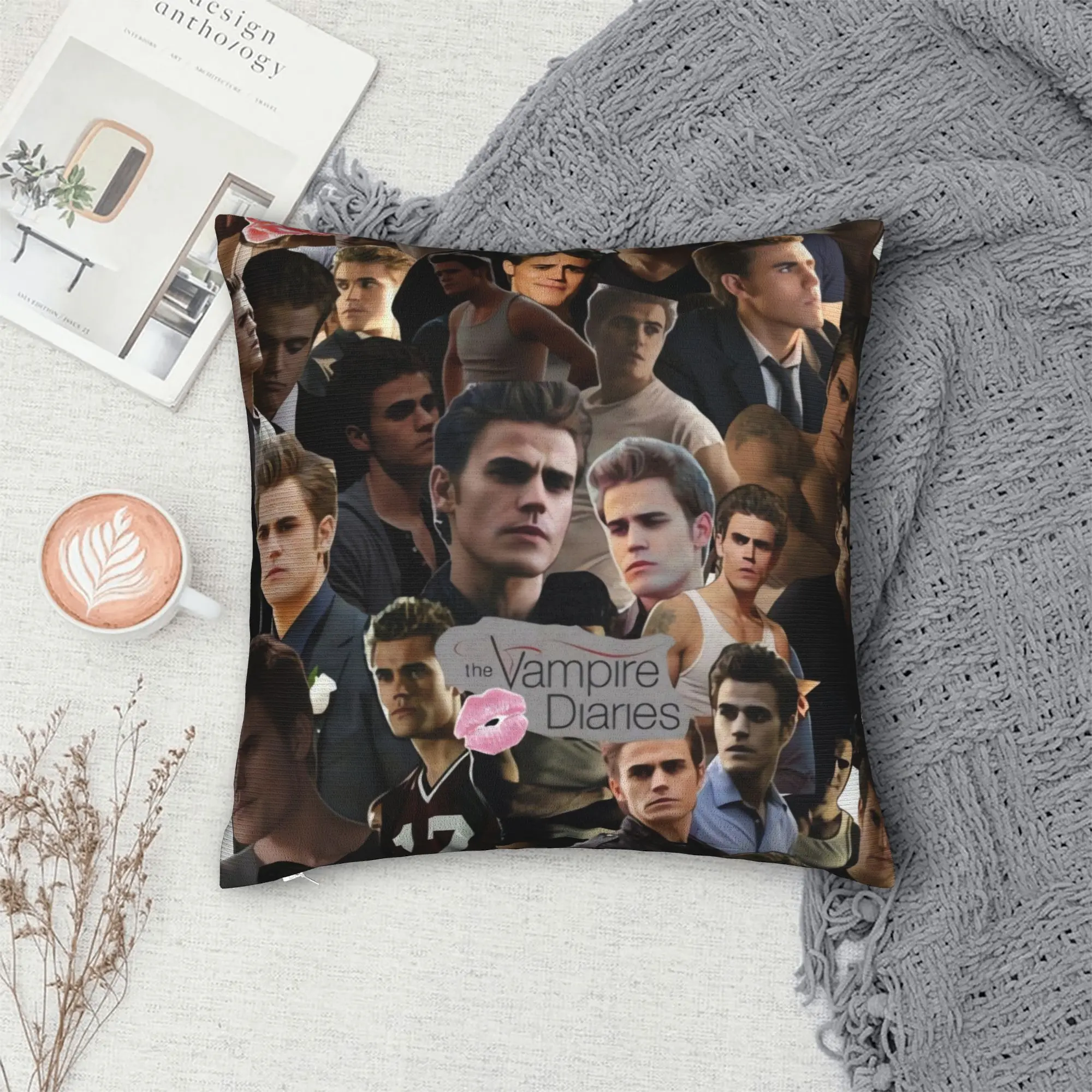 The Vampire Diaries Stefan Salvatore (4) Pillow Case  Retro Trendy Pillow Cover Print Pillowcases For Chair Sofa Home Decor
