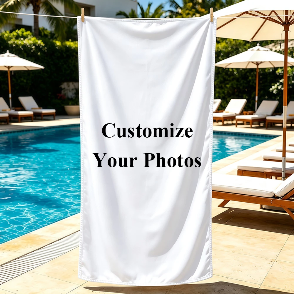 Custom Photo Beach Towels, Accept Photos, Various Sizes, Polyester, Bathroom Gift, 3543X1772 Pixels, Available in Multiple Sizes