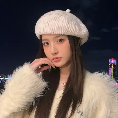 शरद ऋतु और सर्दियों महिलाओं ढाल रंग गाढ़ा बेरेट कोरियाई संस्करण फैशन डोपामाइन उच्च भावना चित्रकार टोपी 8 best sales बेरेट टोपी - №4