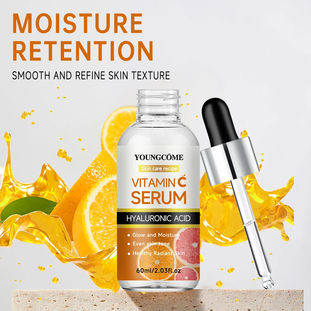 Vitamina c essência facial contém ácido hialurônico removedor de manchas escuras anti-envelhecimento hidratante reparação essência cuidados com a pele
