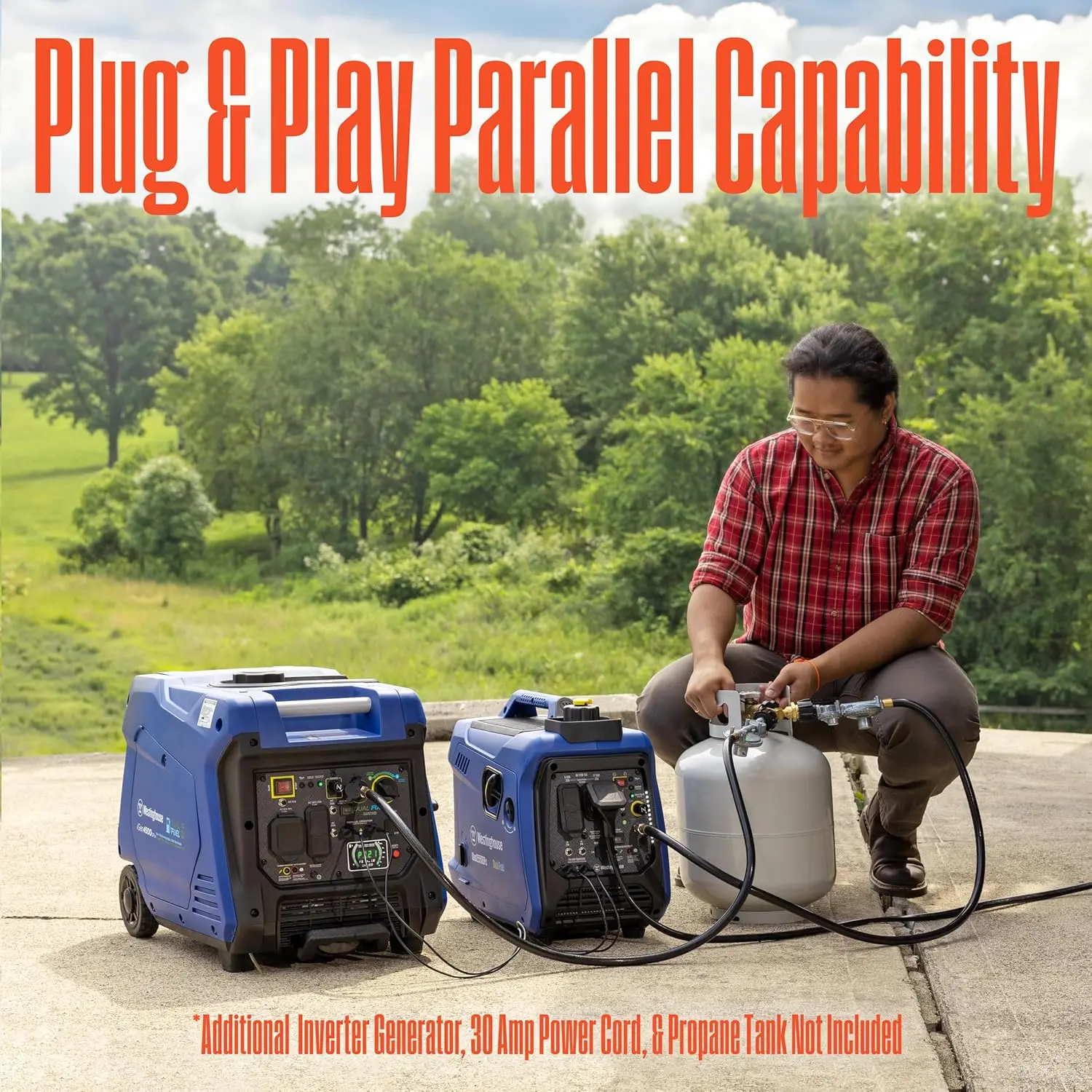 

2550 Peak Watt Super Quiet & Lightweight Portable Inverter Generator, RV Ready 30A Outlet, Gas Powered, CO Sensor