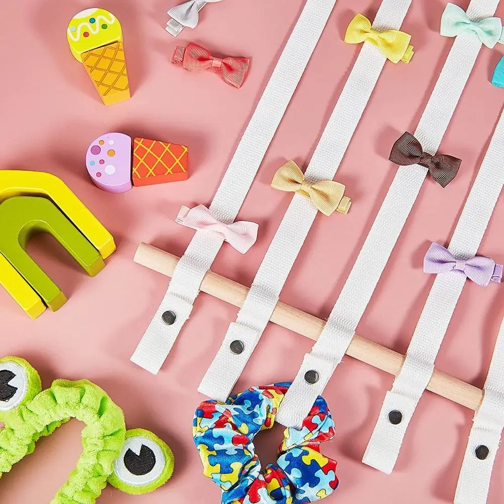 

Large Capacity Children Hairpin Storage Rack Wall Hanging Solid Color Hairband Rack Space Saving Felt Hair Accessory Holder