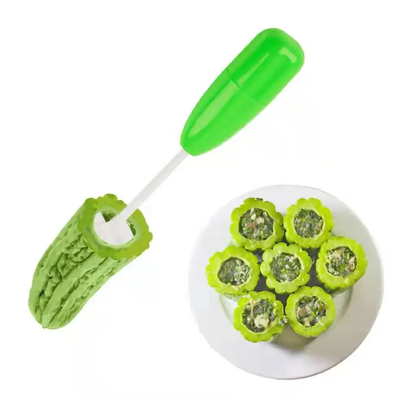 4 In 1 Fruit Vegetable Corer Spiral Digging Vege Drill Veggie Corkscrew Carver with 4Pcs Replaceable Head Spiralizer Cutter Tool
