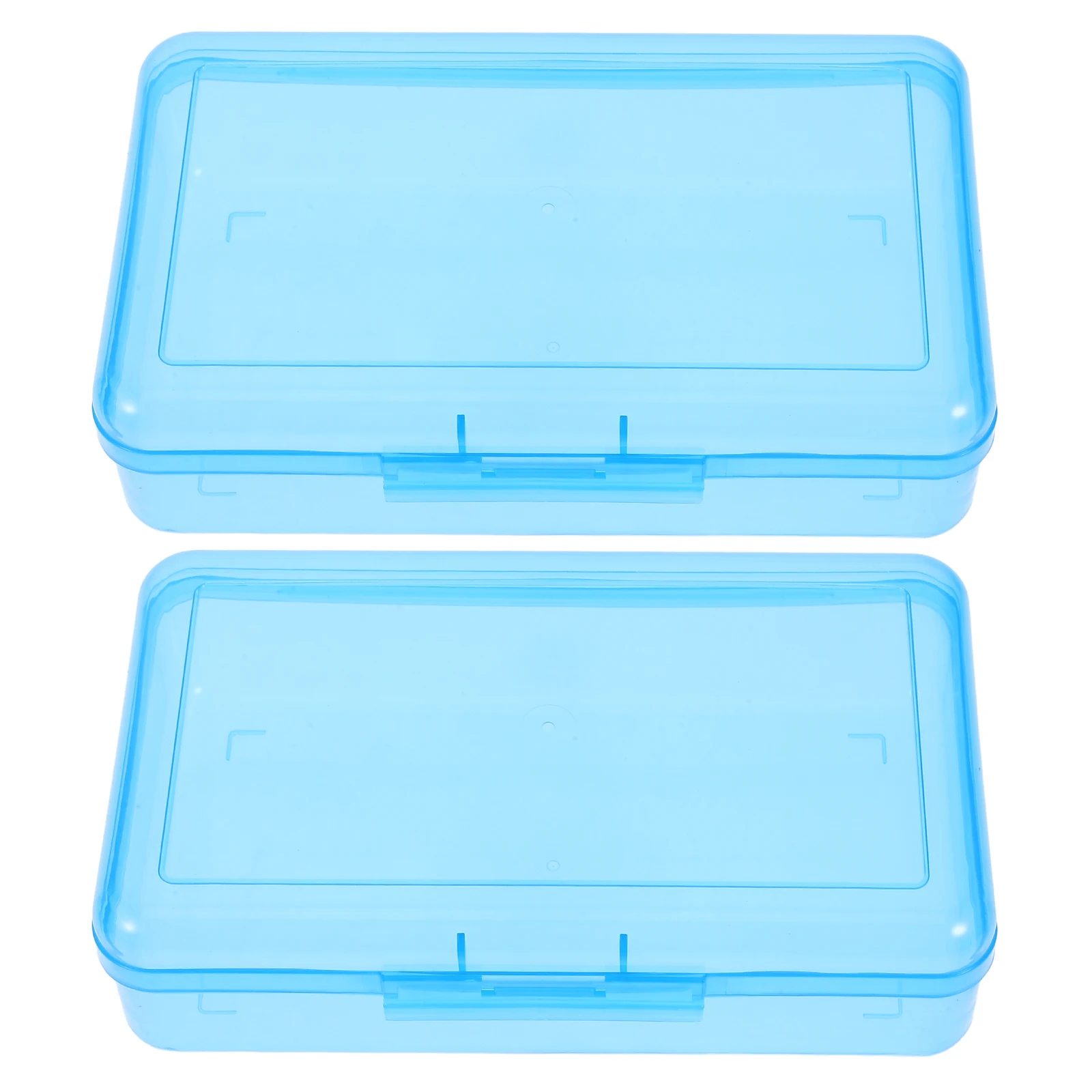 

2 Pcs Plastic Pencil Case Colored Hard Large Capacity Clear Translucent Student