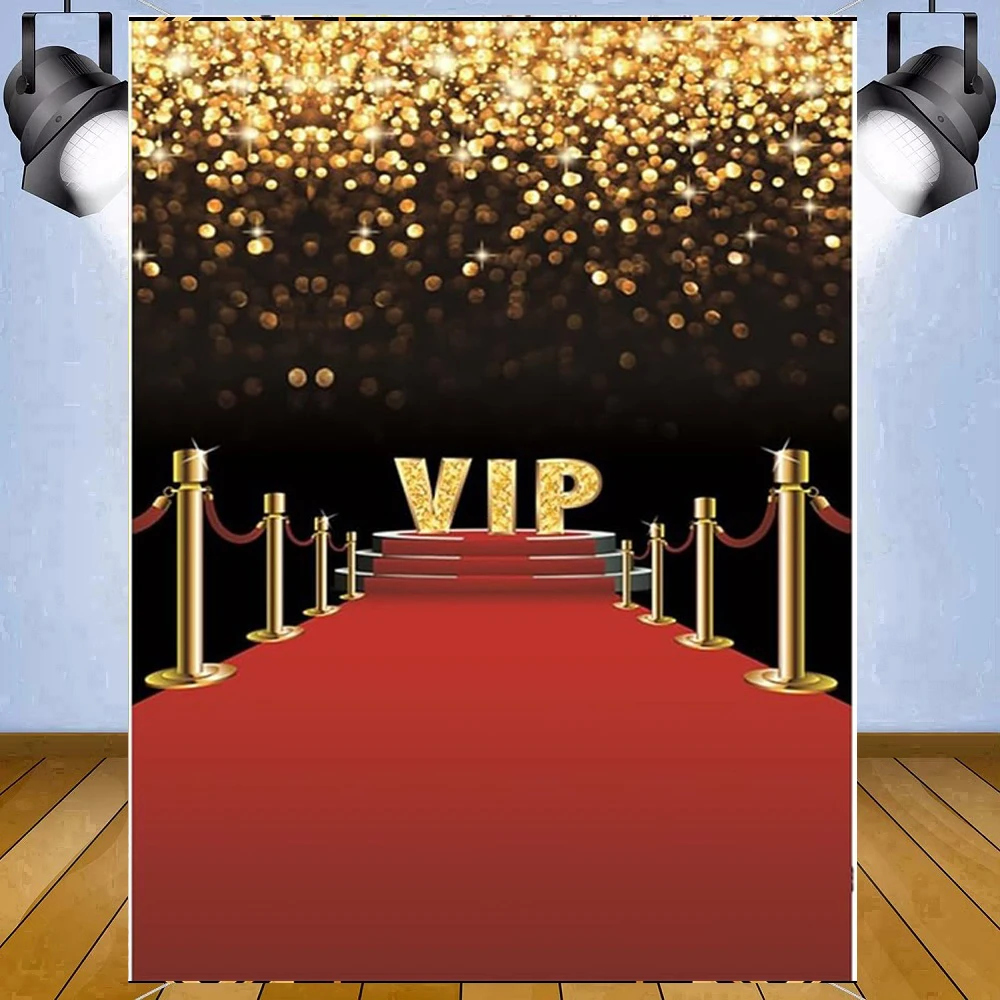 

Фон для фотосъемки VIP черный золотой блестящий воздушный шар фото красная ковровая дорожка фон для вечеринки настенный баннер плакат