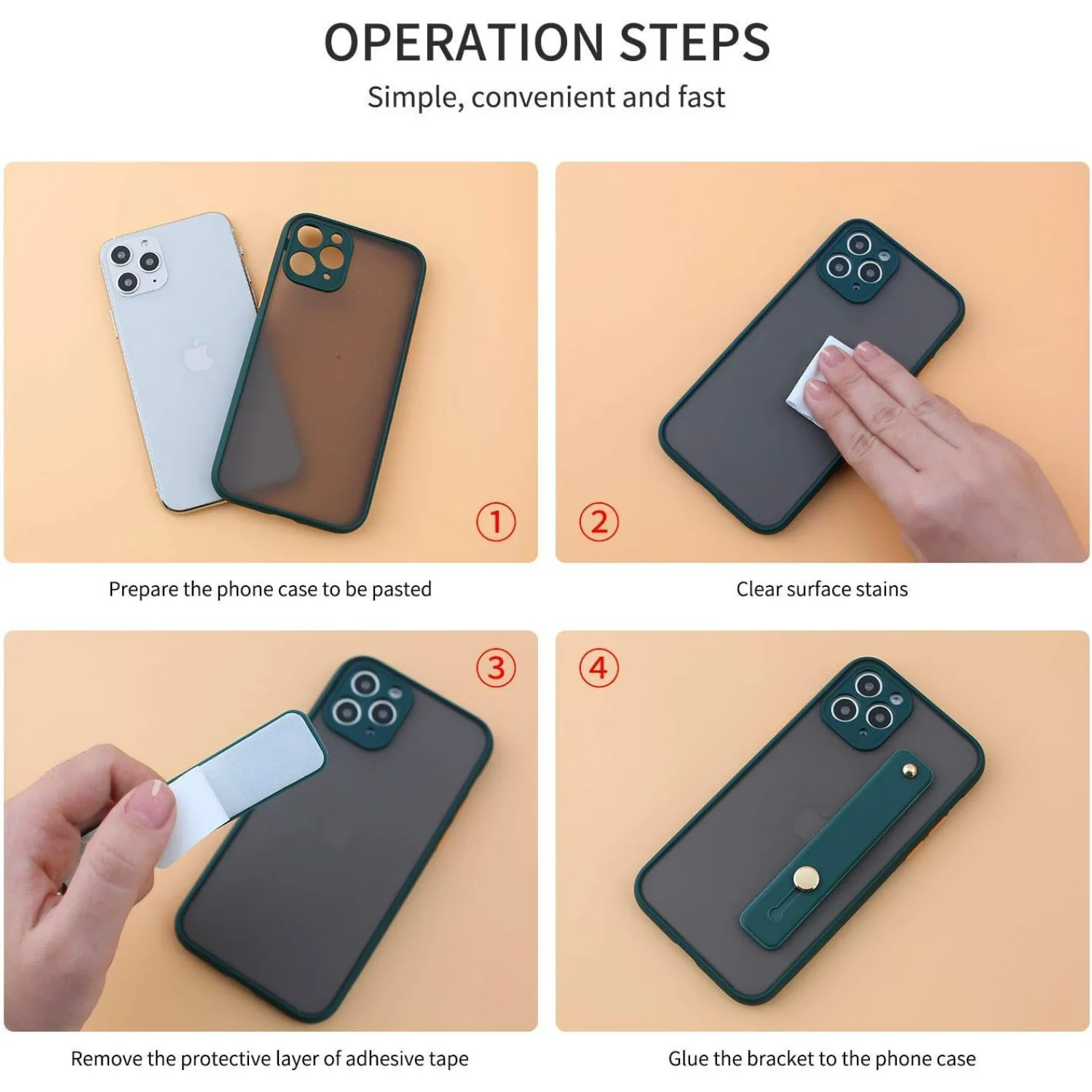 2 قطعة هاتف محمول قابل للإزالة وإعادة الاستخدام، مسند إصبع تلسكوبي، حامل هاتف من السيليكون وإصبع محمول