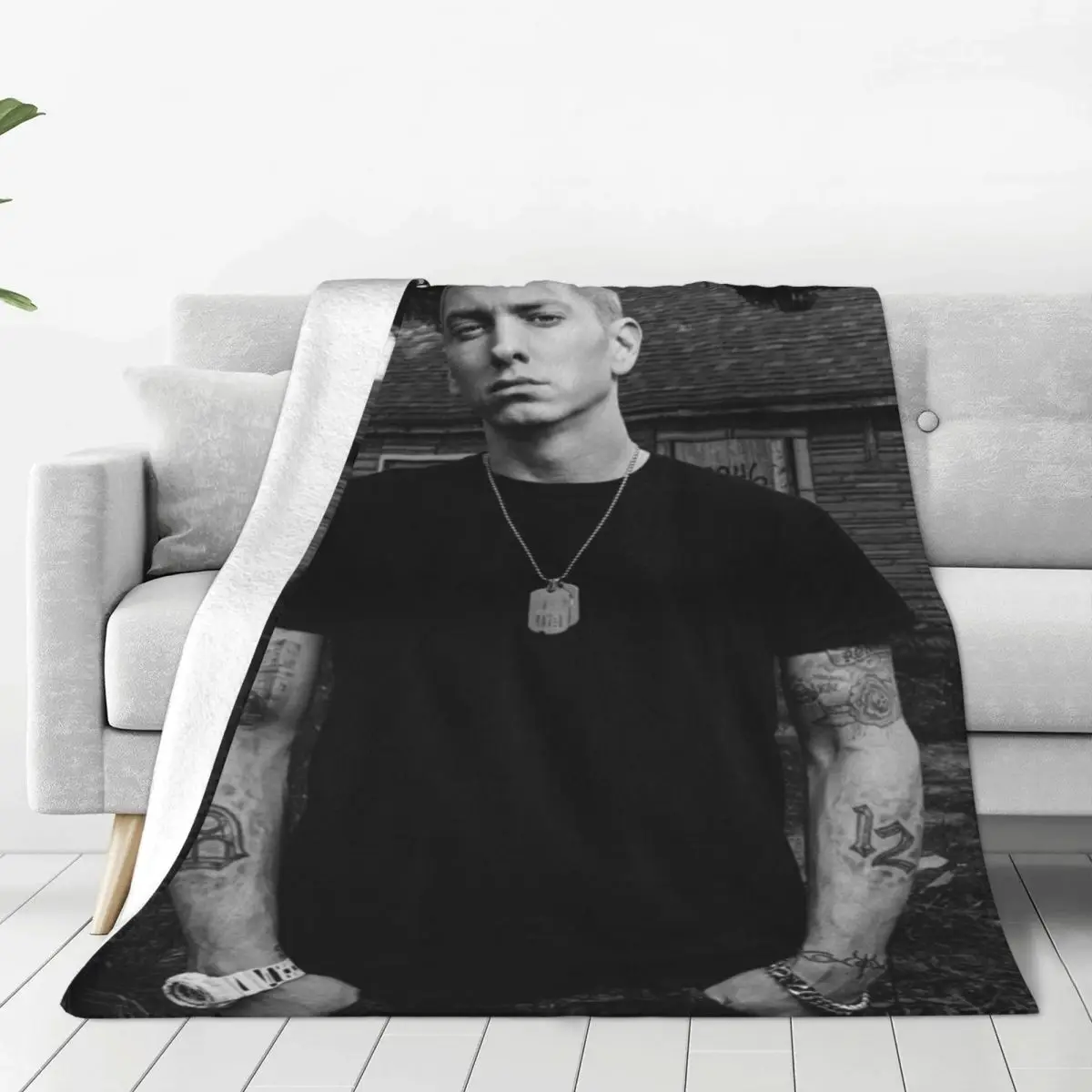 

Eminem Pop Rapper Blankets Flannel Print Multifunction Soft Throw Blankets for Bedding Outdoor Bedspreads