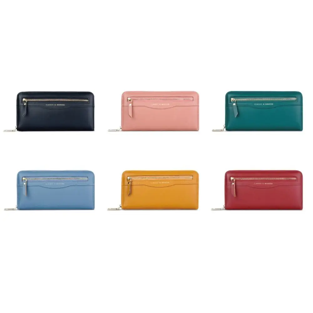 

Portable Zipper PU Long Wallet Large Capacity Luxury Phone Clutch Bag Multifuctional Elegant Money Pocket Women