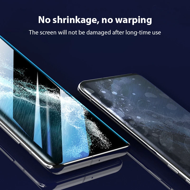 High-end All-rubber Curved Screen Protector for Samsung S22 21 23 Ultra 5G Focus Black Edge Protector and Hydrogel Movie Machine