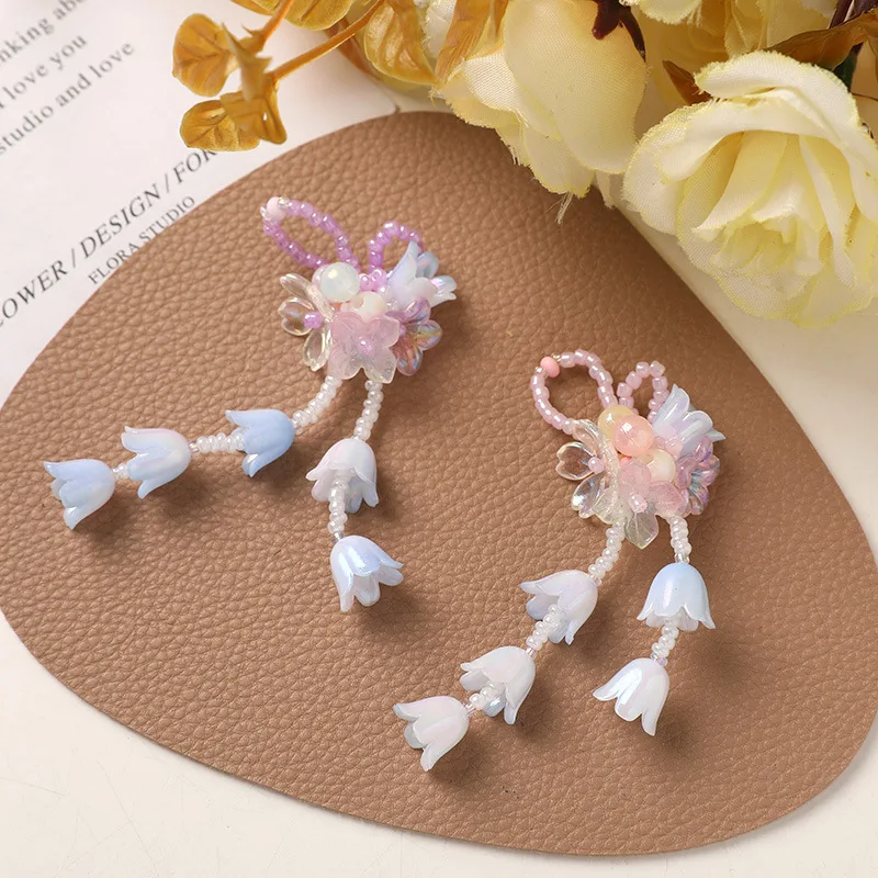 Crystal Lily of The Valley Tassel Shoe Charms 1 Piece Sweet Fairy Flower Cluster for Clogs DIY Youthful Lightweight Premium Gift