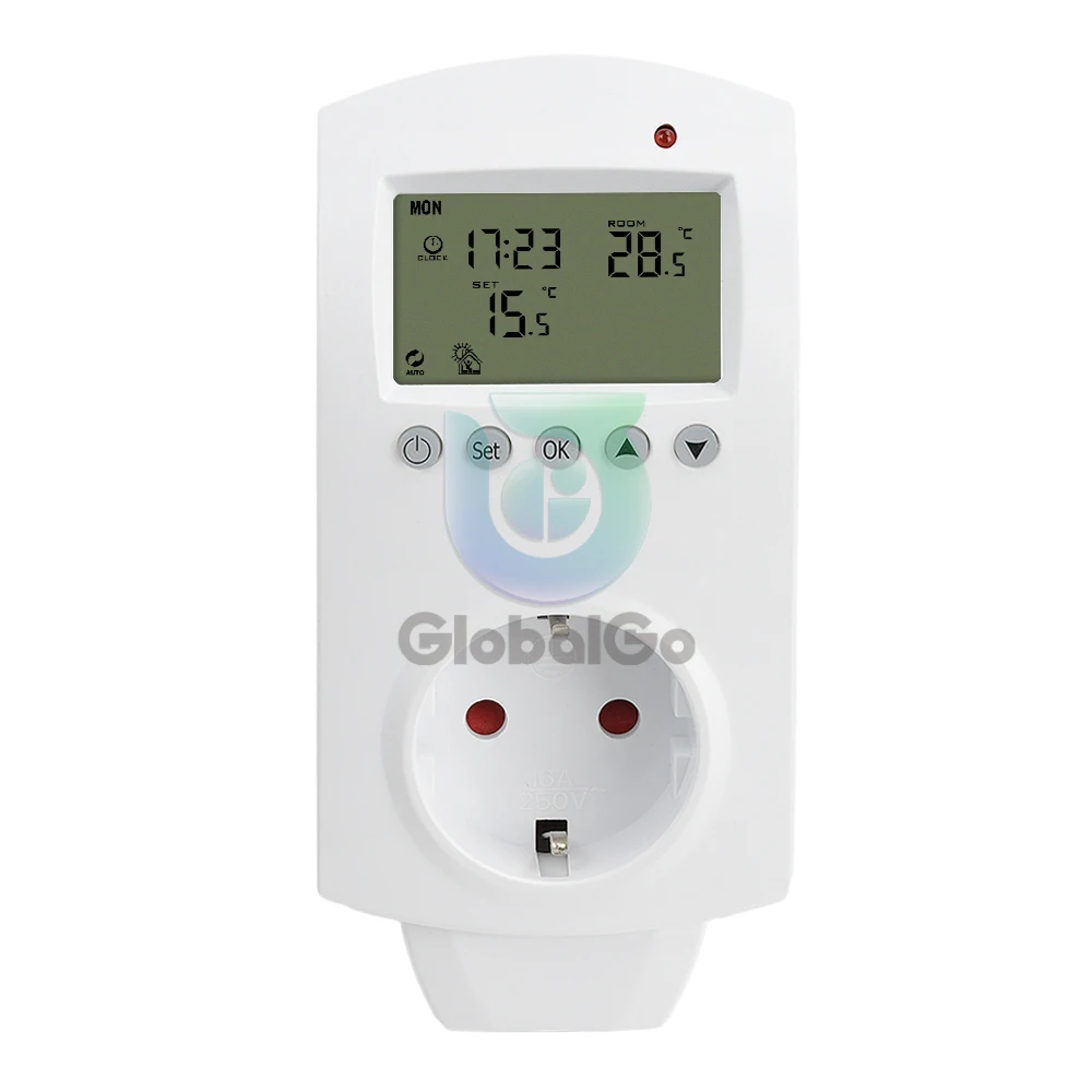 AC 230โวลต์/50เฮิร์ตเทอร์โมควบคุมอุณหภูมิดิจิตอลที่มีสวิตช์จับเวลา WiFi Tuya สหภาพยุโรปเสียบ O utlet ความร้อนระบายความร้อน HY02TP