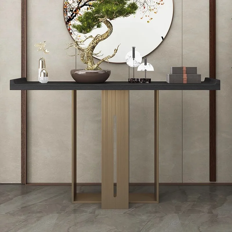 New Chinese-style porch table against the wall strip case porch table case several corridors end view  light luxury h