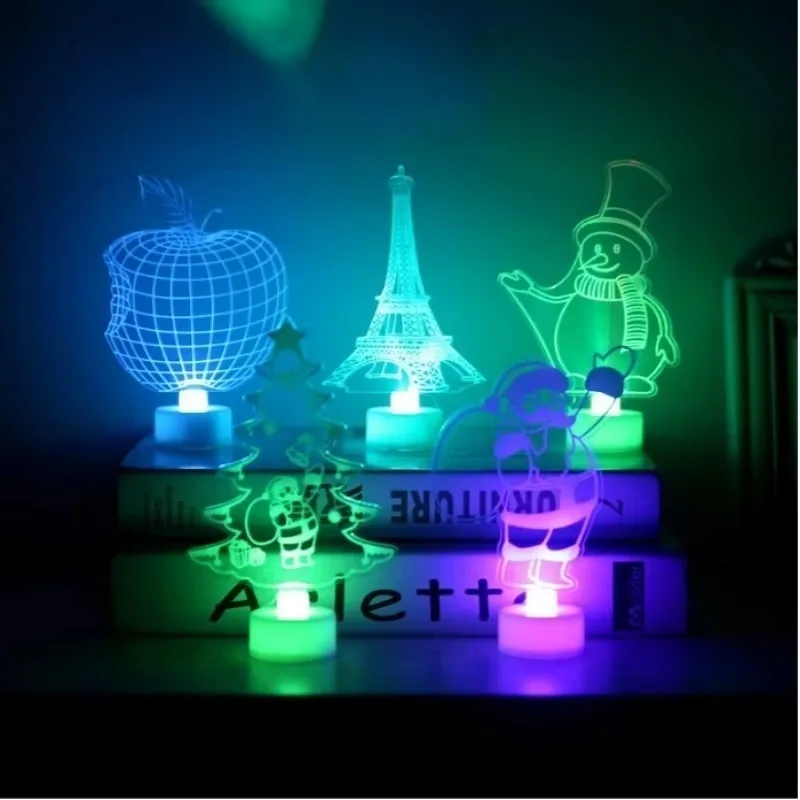 1PC Merry Christmas LED Color Changing Mini Xmas Tree Home Table Party Decor Charm Santa Claus Decorations