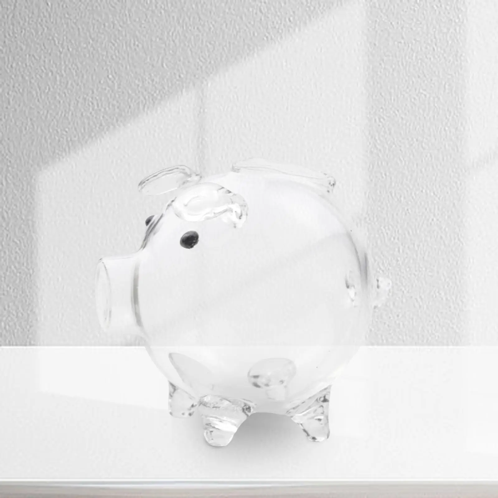 Glass Piggy Bank Ornament Unopenable Lovely Practical Gift Saving Pot Money Saving Jar for Home Decoration Teens Christmas