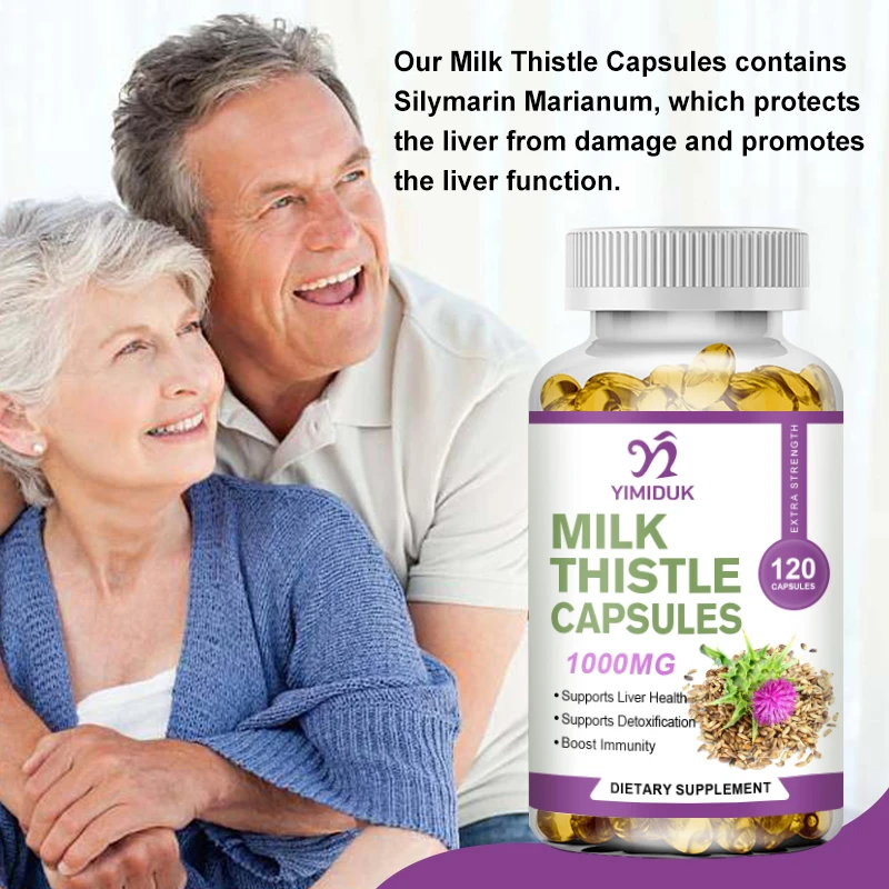 6X Organic Milk Thistle Extract Capsules Liver Health Help Liver Detox & Cleanse Liver Protection Decompose Alcohol Health Food