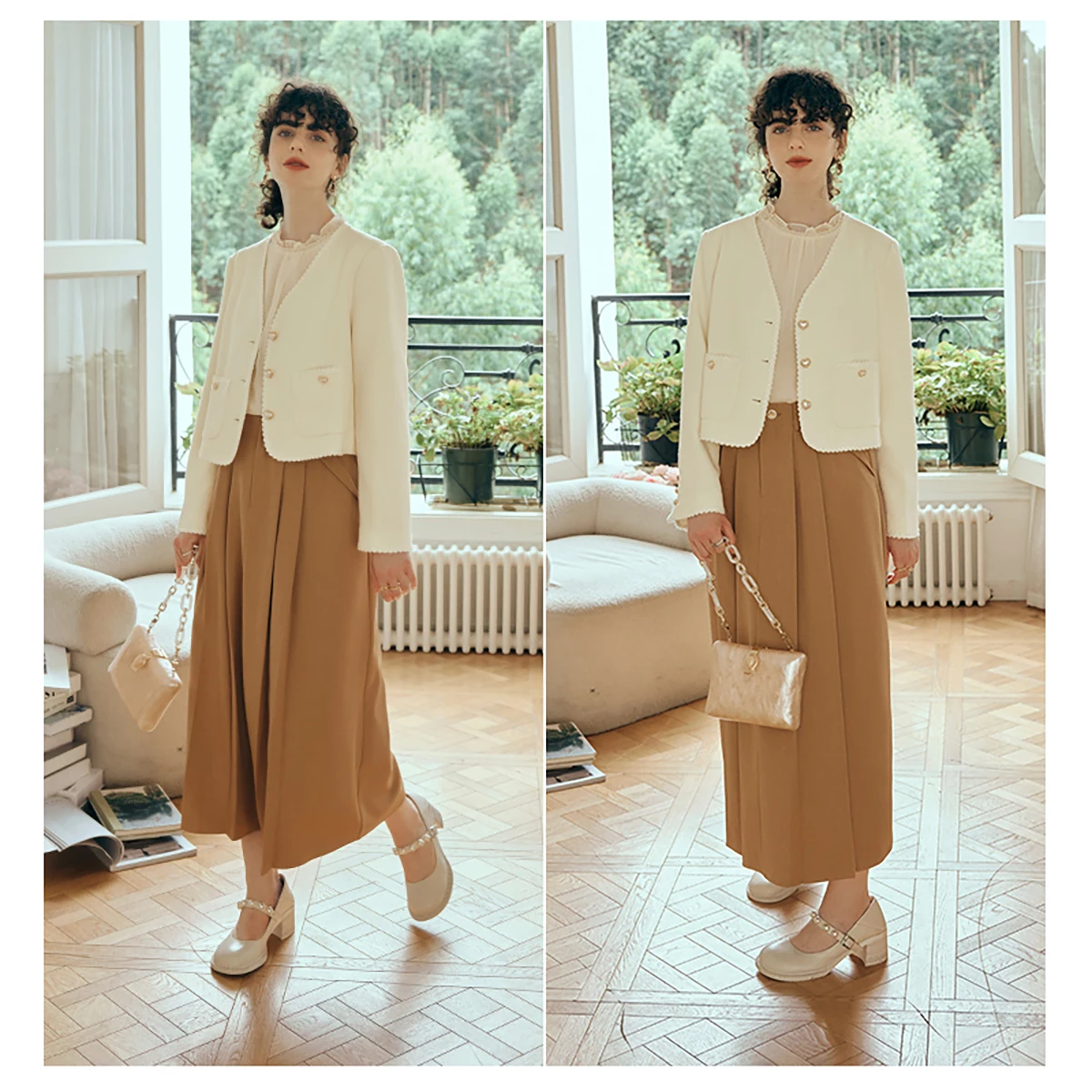 OLrain المرأة عبق نمط سترة ثلاثية الأبعاد الجاكار الصلبة معاطف 2025 الخريف جديد أنيق الخامس الرقبة الإناث أعلى O23QW82618 #1