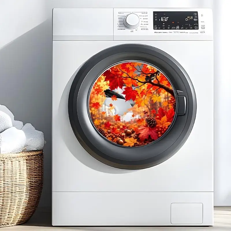 Peel Stick Unique Pattern Washing Machine Decor Sticker For Monotonous Appliance Surface Balcony Home Decor