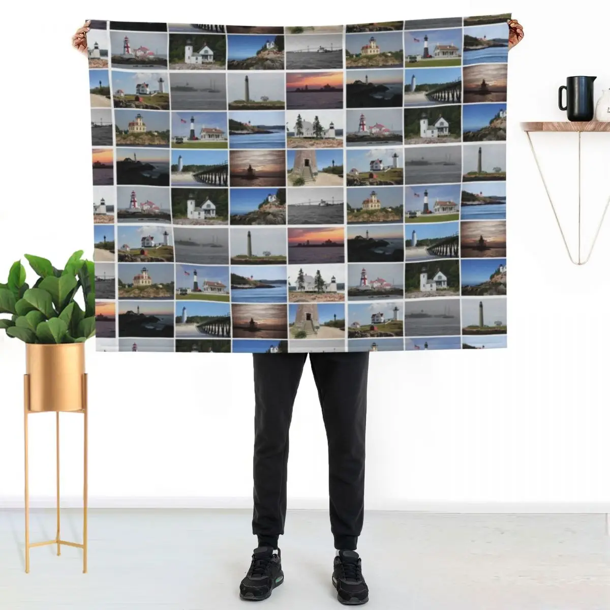 Lighthouses of the Atlantic Coast Throw Blanket Shaggy Thins Furry Bed covers Tourist Retros Blankets