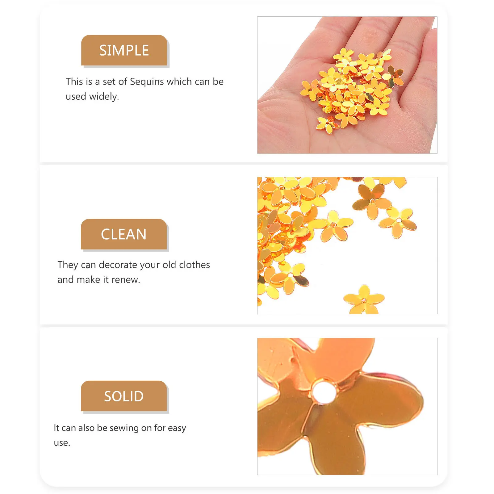 

1Set Five Petal Flower Sequins Hand Sewing DIY Decorative Patches for Clothing Bags Crafts Jewelry Accessories