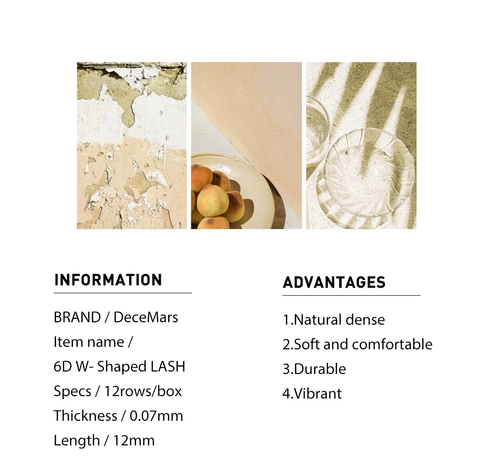 DeceMars 6D-W Shaped Eyelash Extension (12line/Tray)