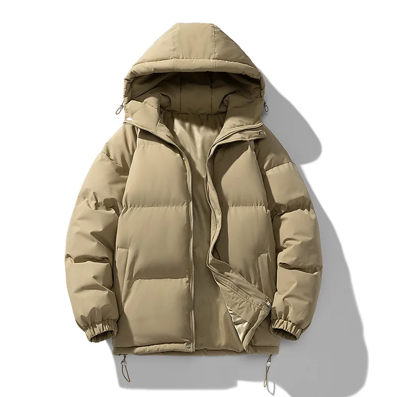 Jaqueta puffer de algodão acolchoada masculina, casaco com capuz, quebra-vento casual, Parkas grossos e quentes, ao ar livre, inverno, 2023