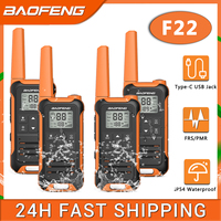 2pcs Baofeng F22 Mini Walkie Talkie PMR FRS Portable LCD Display Two-way Radio Support Type-C Charger for Hunting Camping Trip