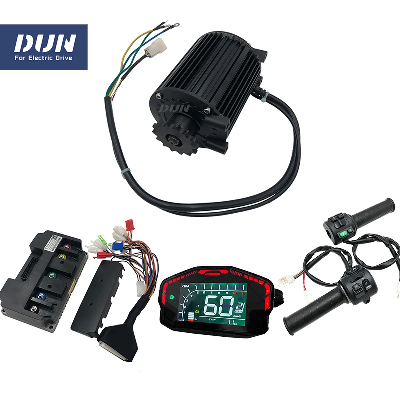 

QS90 1000W 72V 55KPH 3500RPM PMSM Mid Drive Motor with Fardriver ND72260 Controller and DKD Display and T08 Throttle Kits