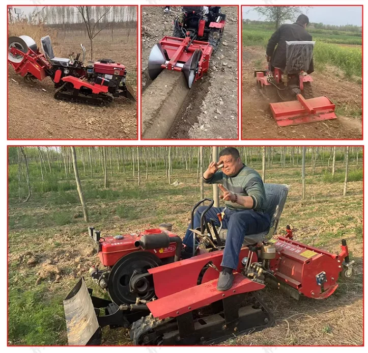 Mini Tiller Cultivator Machine Spare with Parts Land Crawler Tractor Multi Functional Rotary Tiller