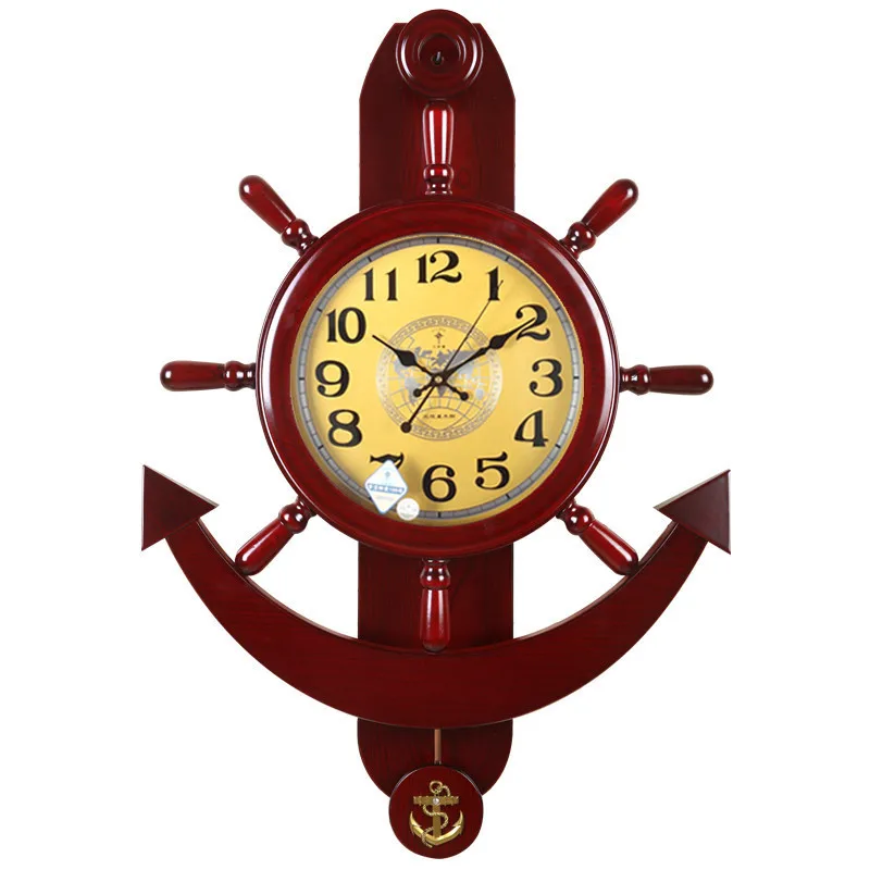 

Solid wood, wall clock, living room, high sense, Chinese style, swing, household