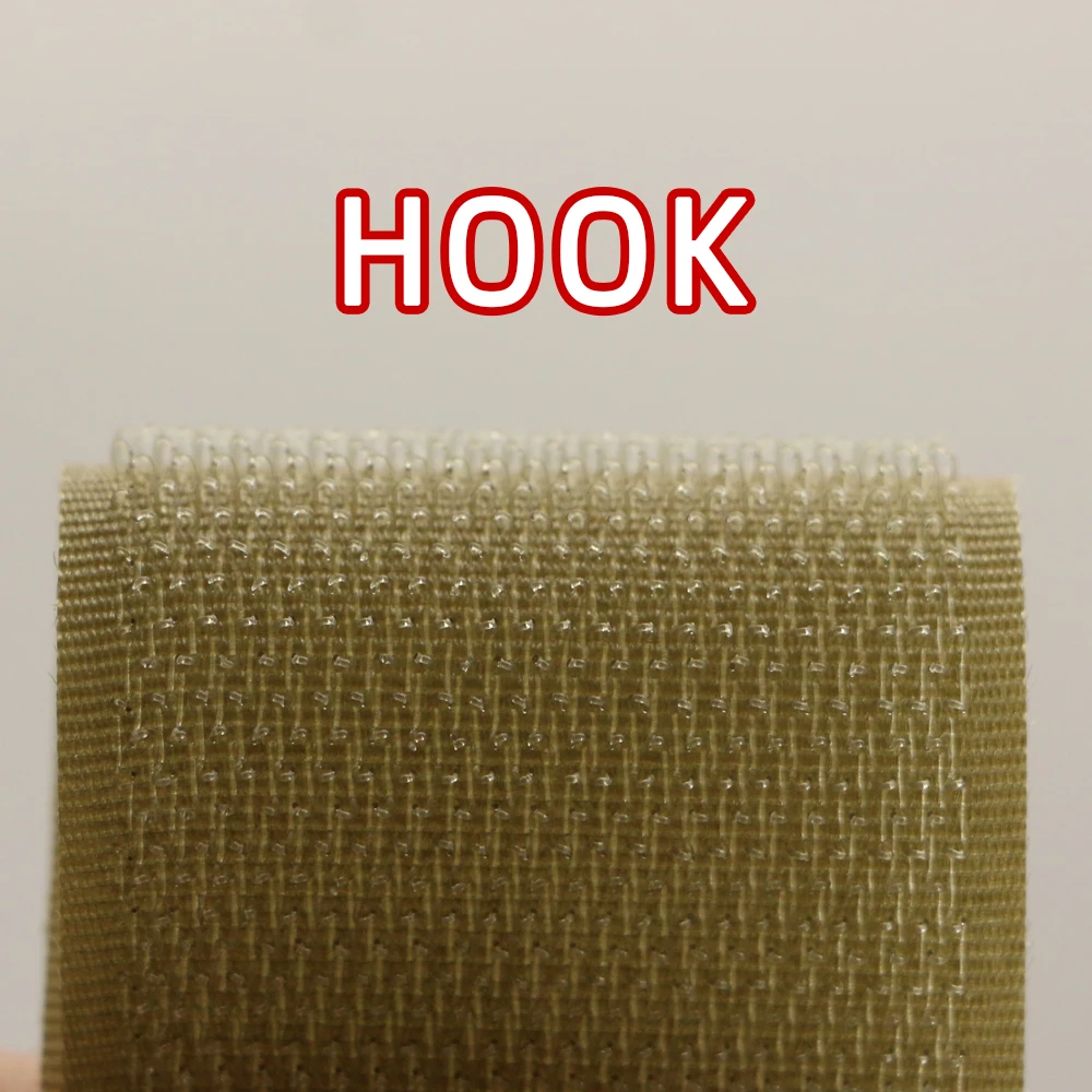 5Meters/Pairs 50mm Brown Non-Adhesive Hook and Loop fastener Tape Khaki Sewing-on the hooks adhesive Magic tape DIY/No glue