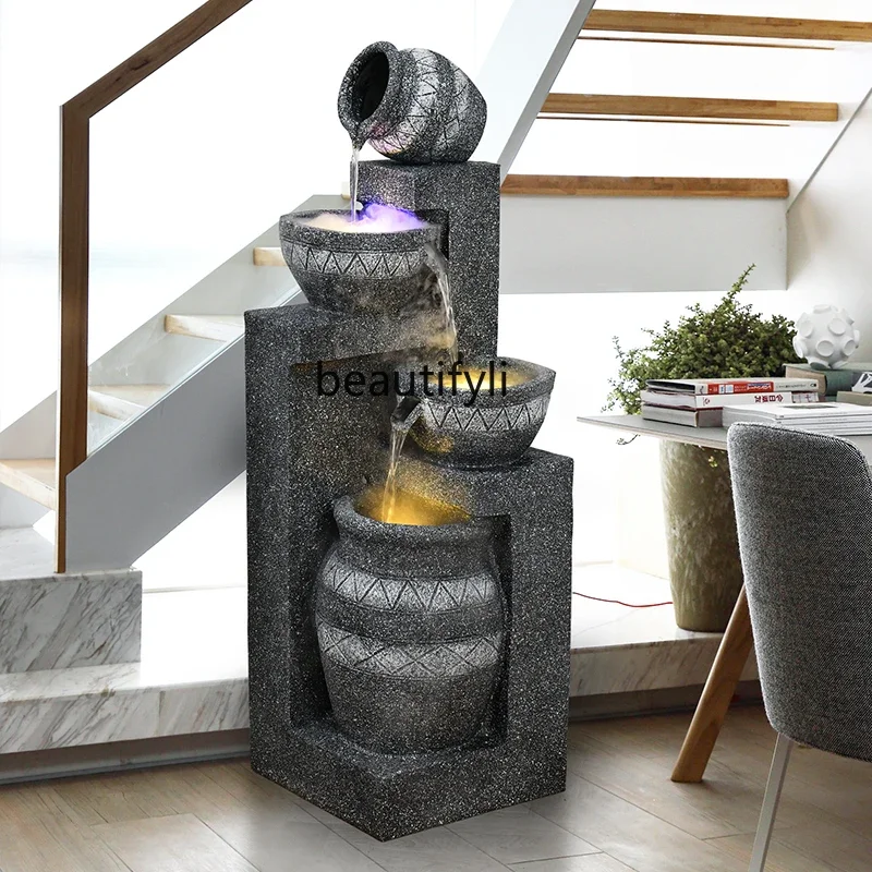 Fountain circulating water ornaments modern simple living room lucky water feature decoration opening gift